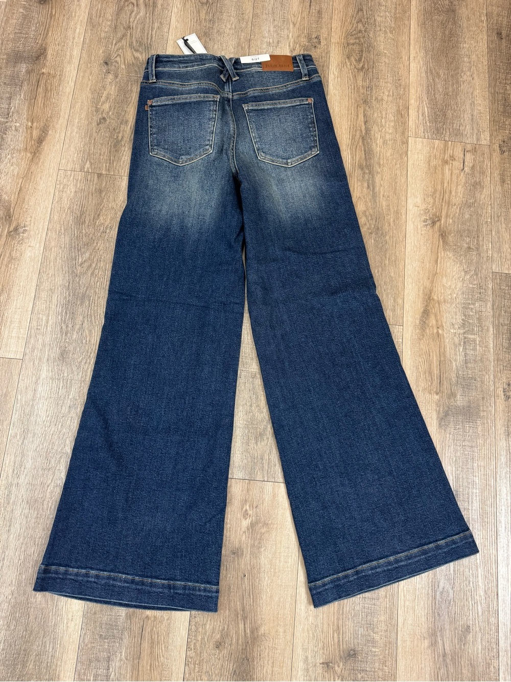 Judy Blue Dark Blue Wide-Leg Flare Jeans - Picture 5 of 5
